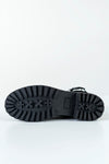 Leather lace-up boots with buckle