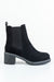 Leather boots with elastic at sides