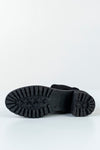 Leather boots with elastic at sides