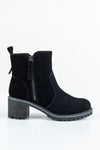 Leather boots with decorative zipper on side