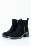 Leather boots with decorative zipper on side