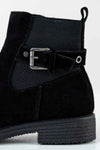 Leather boots with buckle