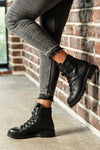 Leather lace-up boots