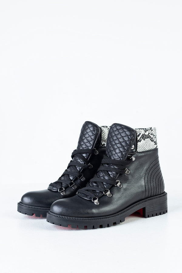 Leather lace-up boots