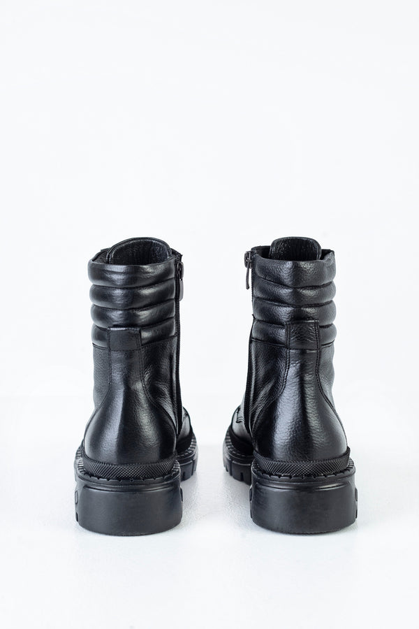 Leather lace-up boots