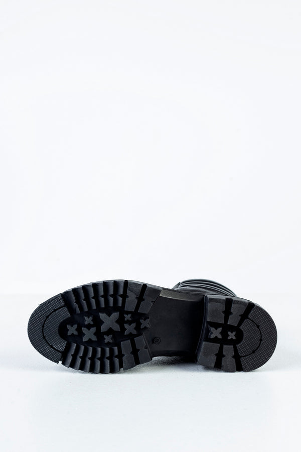 Leather lace-up boots