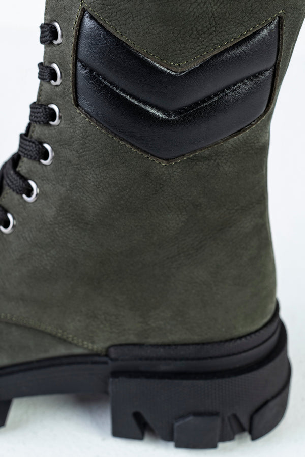Leather lace-up boots
