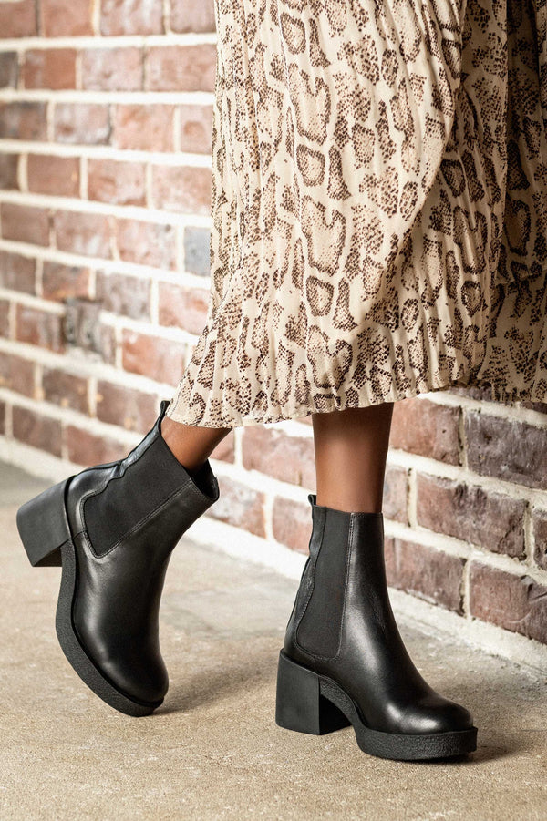 Leather heeled boots