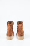 Leather boots with wave top