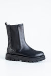 Leather high top chelsea boots