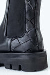 Leather high top chelsea boots