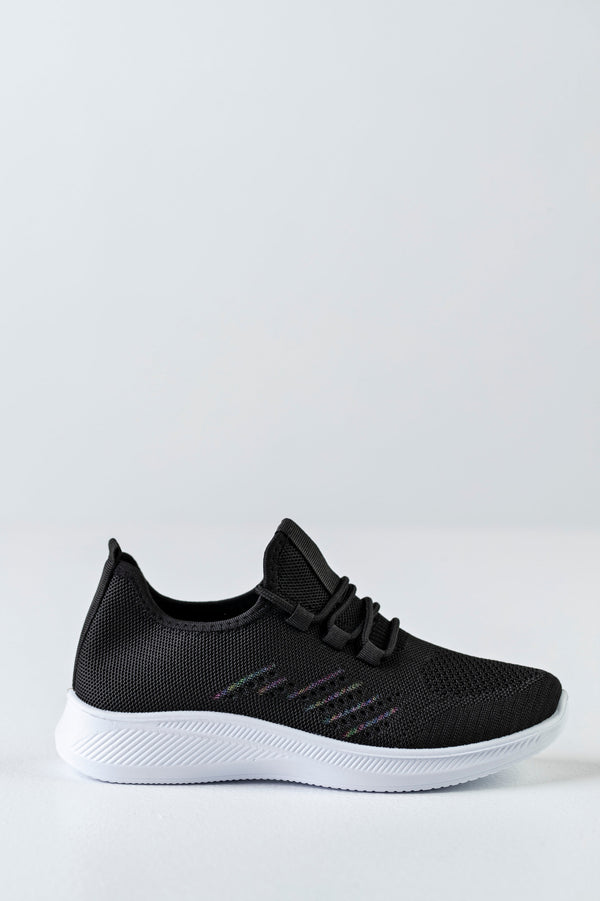 Knitted sneakers with laces