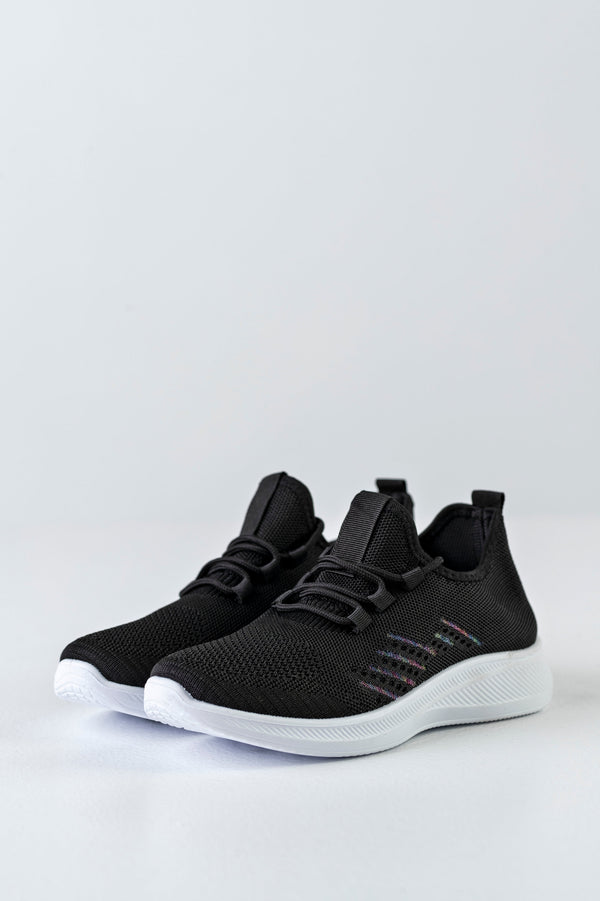 Knitted sneakers with laces