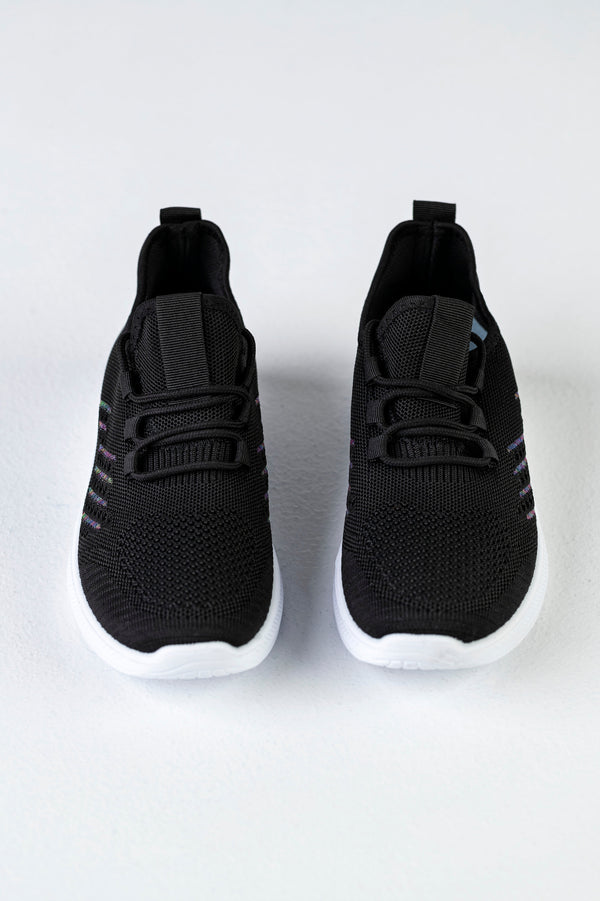 Knitted sneakers with laces
