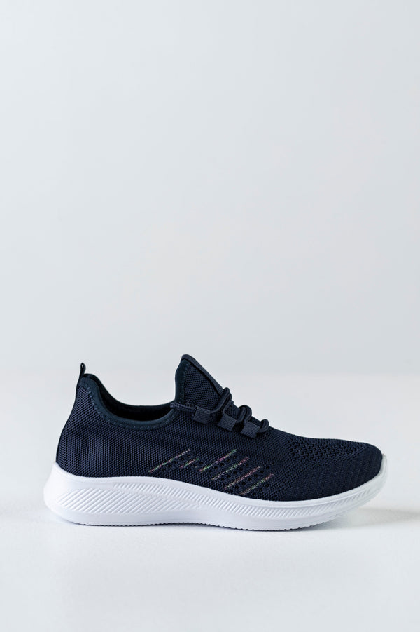 Knitted sneakers with laces