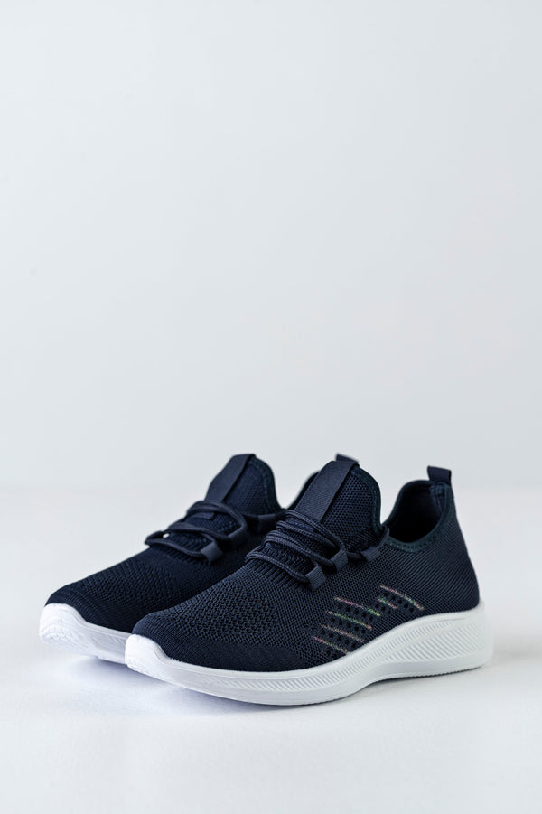 Knitted sneakers with laces
