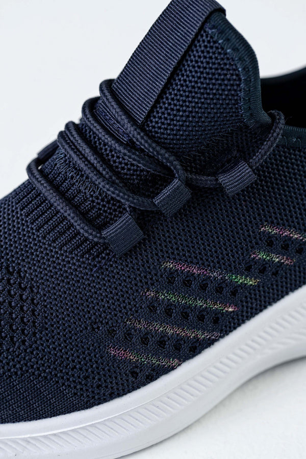 Knitted sneakers with laces