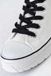 Lace-up fastening high top sneakers