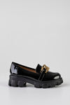 Chunky sole loafers with chain