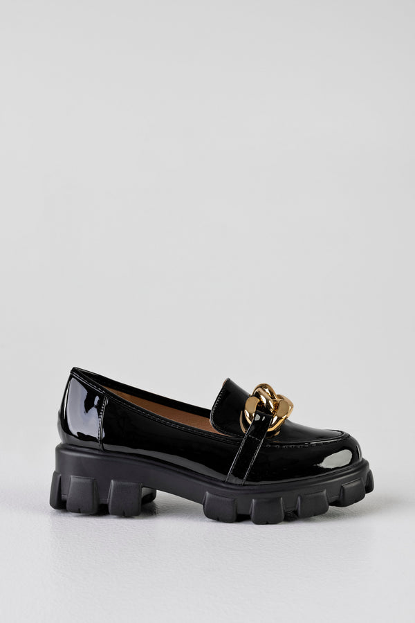 Chunky sole loafers with chain