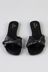 Twist vamp slide sandals