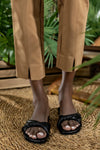 Twist vamp slide sandals