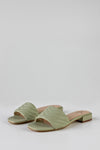 Quilted vamp slide sandals