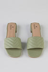Quilted vamp slide sandals