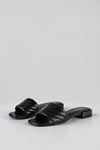 Quilted vamp slide sandals