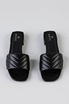 Quilted vamp slide sandals
