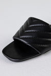 Quilted vamp slide sandals