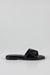 Ruched flat sole slide sandals