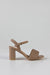 Woven vamp heeled sandals
