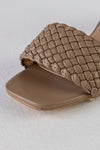 Woven vamp heeled sandals