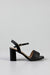 Woven vamp heeled sandals
