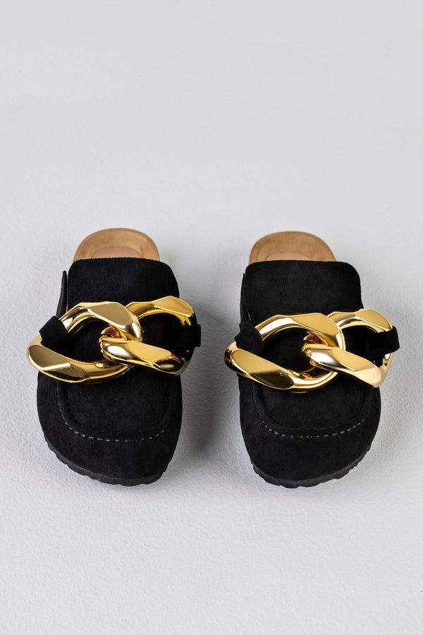 Chain loafer mules