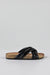Padded crossover straped slide sandals