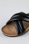 Padded crossover straped slide sandals
