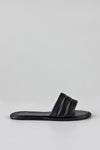 Quilted flat sole slide sandals