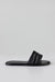 Quilted flat sole slide sandals