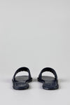 Quilted flat sole slide sandals