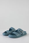 Slide sandals with buckle