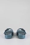 Slide sandals with buckle