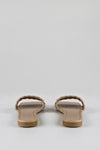 Braided vamp square toe slide sandals