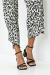 Square toe strappy heeled sandals