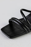 Square toe strappy heeled sandals