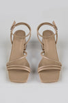 Square toe strappy heeled sandals