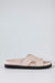 Leather platform slide sandals