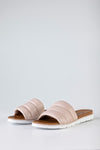 Leather quilted slide sandals
