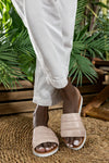 Leather quilted slide sandals